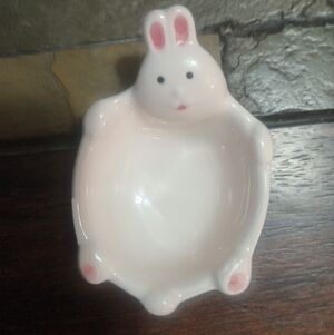 Vintage Kotobuki Ceramic Bunny Rabbit Trinket Dish